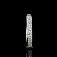 14K White Gold Eternity Band with Channel Set Princess Cut Lab Diamonds - 2.96 Carat Total Diamond Weight (22 Stones, E-F Color, VS1 Clarity) - Covaloro Fine Jewelry