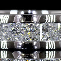 14K White Gold Eternity Band with Channel Set Princess Cut Lab Diamonds - 4.82 Carat Total Weight, E-F Color, VS Clarity - Covaloro Fine Jewelry