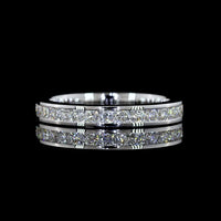 14K White Gold Eternity Band with Channel Set Round Brilliant Lab Diamonds - 0.98 Carat Total Diamond Weight - Covaloro Fine Jewelry