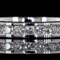 14K White Gold Eternity Band with Channel Set Round Brilliant Lab Diamonds - 0.98 Carat Total Diamond Weight - Covaloro Fine Jewelry