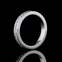 14K White Gold Eternity Band with Channel Set Round Brilliant Lab Diamonds - 0.98 Carat Total Diamond Weight - Covaloro Fine Jewelry