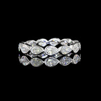 14K White Gold Eternity Band with East-West Bezel Set Pear Shape Lab Diamonds - 2.38 Carats Total Diamond Weight - Covaloro Fine Jewelry