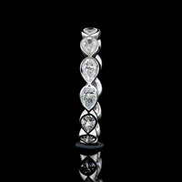 14K White Gold Eternity Band with East-West Bezel Set Pear Shape Lab Diamonds - 2.38 Carats Total Diamond Weight - Covaloro Fine Jewelry