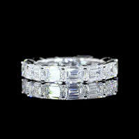14K White Gold Eternity Band with East-West Emerald Cut Lab Diamonds - 4.23 Carats Total Diamond Weight - Covaloro Fine Jewelry