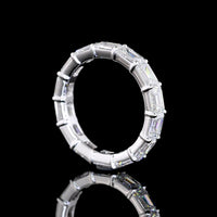 14K White Gold Eternity Band with East-West Emerald Cut Lab Diamonds - 4.23 Carats Total Diamond Weight - Covaloro Fine Jewelry