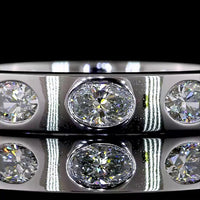 14K White Gold Eternity Band with East-West Flush Set Oval Cut Lab Diamonds - 1.59 Carat Total Diamond Weight (10 Stones, E-F VS1) - Covaloro Fine Jewelry