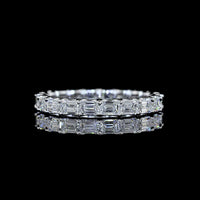 14K White Gold Eternity Band with East-West Set Emerald Cut Lab Diamonds - 1.84 Carat Total Weight (20 Stones) - Covaloro Fine Jewelry