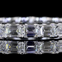 14K White Gold Eternity Band with East-West Set Emerald Cut Lab Diamonds - 1.84 Carat Total Weight (20 Stones) - Covaloro Fine Jewelry