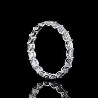 14K White Gold Eternity Band with East-West Set Emerald Cut Lab Diamonds - 1.84 Carat Total Weight (20 Stones) - Covaloro Fine Jewelry
