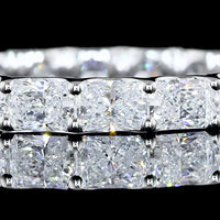 14K White Gold Eternity Band with East-West Set Radiant Cut Lab Diamonds - 2.06 Carat Total Weight, 18 Stones E-F VS2 - Covaloro Fine Jewelry