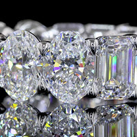 14K White Gold Eternity Band with Emerald Cut and Oval Cut Lab Diamonds - 9.99 Carat Total Diamond Weight - Covaloro Fine Jewelry