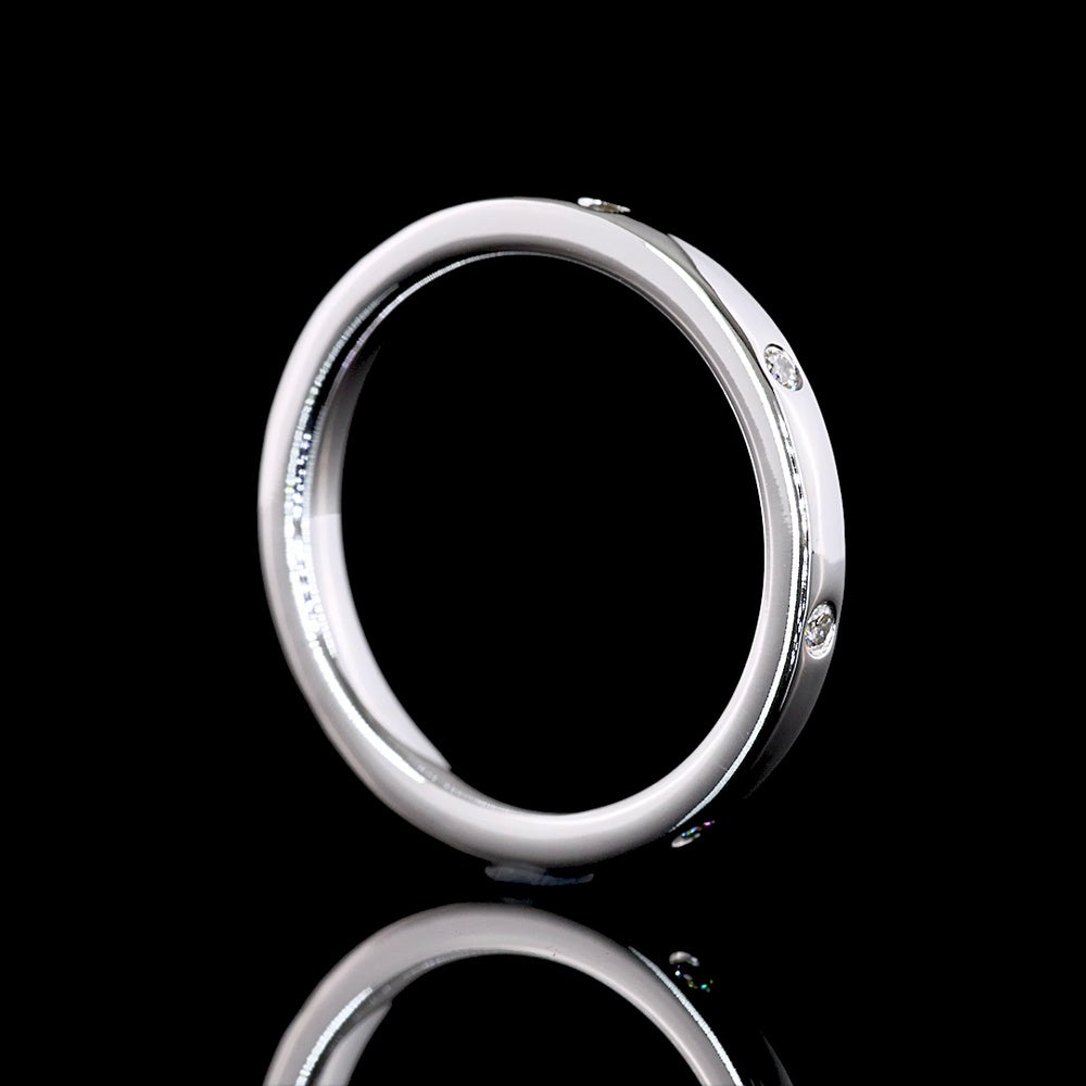14K White Gold Eternity Band with Flush Set Round Lab Diamonds - 0.13 Carat Total Weight - Covaloro Fine Jewelry