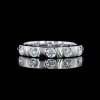 14K White Gold Eternity Band with Flush Set Round Lab Diamonds - 0.77 Carat Total Weight (12 Stones, E-F Color, VS Clarity) - Covaloro Fine Jewelry