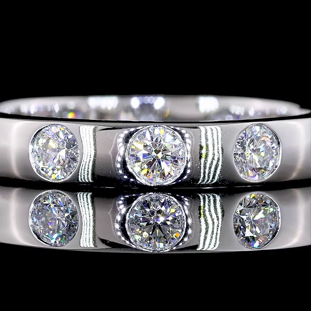 14K White Gold Eternity Band with Flush Set Round Lab Diamonds - 0.77 Carat Total Weight (12 Stones, E-F Color, VS Clarity) - Covaloro Fine Jewelry