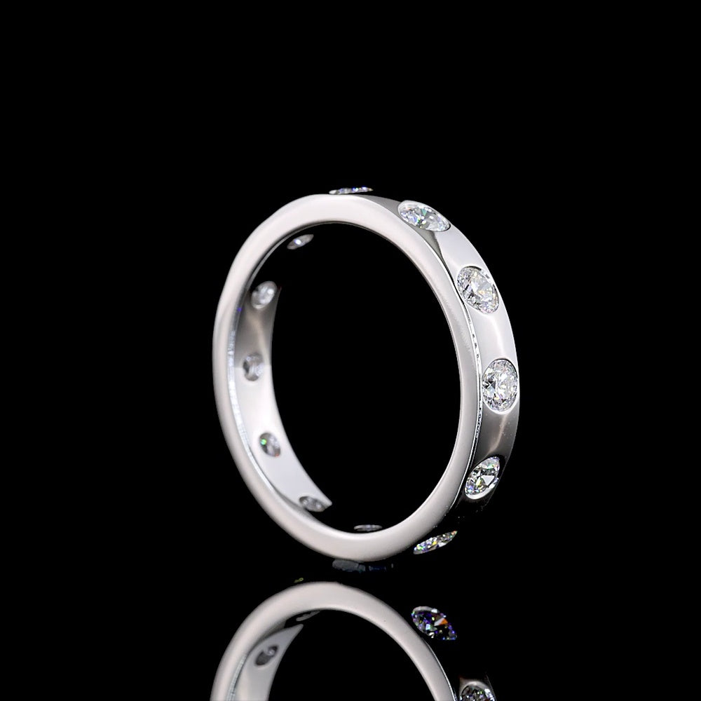 14K White Gold Eternity Band with Flush Set Round Lab Diamonds - 0.77 Carat Total Weight (12 Stones, E-F Color, VS Clarity) - Covaloro Fine Jewelry