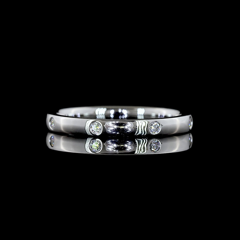 14K White Gold Eternity Band with Flush Set Round Lab-Grown Diamonds - 0.15 Carat Total Weight (E-F Color, VS Clarity, 8 Stones) - Covaloro Fine Jewelry