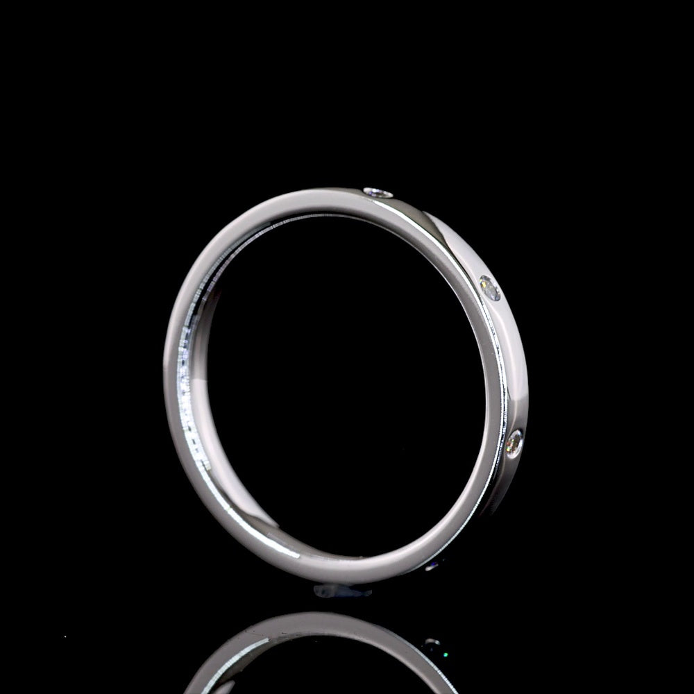 14K White Gold Eternity Band with Flush Set Round Lab-Grown Diamonds - 0.15 Carat Total Weight (E-F Color, VS Clarity, 8 Stones) - Covaloro Fine Jewelry