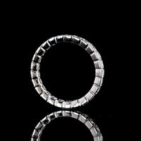 14K White Gold Eternity Band with Half-Bezel Set Asscher Cut Lab Diamonds - 2.00 Carat Total Diamond Weight - Covaloro Fine Jewelry