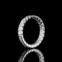 14K White Gold Eternity Band with Half-Bezel Set Asscher Cut Lab Diamonds - 2.00 Carat Total Diamond Weight - Covaloro Fine Jewelry