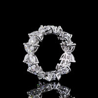 14K White Gold Eternity Band with Inclined Prong Set Round and Marquise Cut Lab Diamonds - 2.58 Carat Total Diamond Weight - Covaloro Fine Jewelry