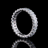 14K White Gold Eternity Band with Micro-Pave Set Emerald Cut Lab Diamonds - 2.79 Carats Total Weight - Covaloro Fine Jewelry