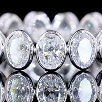 14K White Gold Eternity Band with North-South Bezel Set Oval Cut Lab Diamonds - 2.65 Carat Total Weight - Covaloro Fine Jewelry