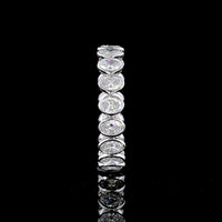14K White Gold Eternity Band with North-South Bezel Set Oval Cut Lab Diamonds - 2.65 Carat Total Weight - Covaloro Fine Jewelry