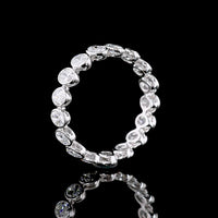 14K White Gold Eternity Band with North-South Bezel Set Oval Cut Lab Diamonds - 2.65 Carat Total Weight - Covaloro Fine Jewelry