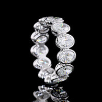 14K White Gold Eternity Band with North-South Bezel Set Oval Cut Lab Diamonds - 5.12 Carats Total Diamond Weight - Covaloro Fine Jewelry