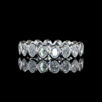 14K White Gold Eternity Band with North-South Bezel Set Oval Lab Diamonds - 1.99 Carats Total Diamond Weight - Covaloro Fine Jewelry
