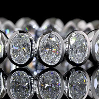 14K White Gold Eternity Band with North-South Bezel Set Oval Lab Diamonds - 1.99 Carats Total Diamond Weight - Covaloro Fine Jewelry