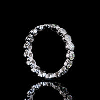 14K White Gold Eternity Band with North-South Bezel Set Oval Lab Diamonds - 1.99 Carats Total Diamond Weight - Covaloro Fine Jewelry