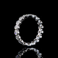 14K White Gold Eternity Band with North-South Bezel Set Oval Lab Diamonds - 1.99 Carats Total Diamond Weight - Covaloro Fine Jewelry