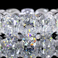 14K White Gold Eternity Band with North-South Cushion Brilliant Cut Lab Diamonds - 10.31 Carat Total Diamond Weight - Covaloro Fine Jewelry