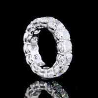 14K White Gold Eternity Band with North-South Cushion Brilliant Cut Lab Diamonds - 10.31 Carat Total Diamond Weight - Covaloro Fine Jewelry