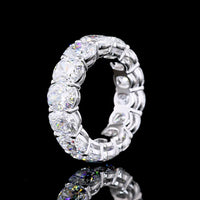 14K White Gold Eternity Band with North-South Cushion Brilliant Cut Lab Diamonds - 10.31 Carat Total Diamond Weight - Covaloro Fine Jewelry