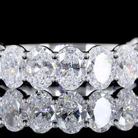 14K White Gold ¾ Eternity Band with North-South Oval Cut Lab Diamonds - 2.56 Carat Total Weight, E-F Color, VS Clarity - Covaloro Fine Jewelry