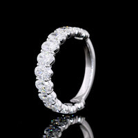 14K White Gold ¾ Eternity Band with North-South Oval Cut Lab Diamonds - 2.56 Carat Total Weight, E-F Color, VS Clarity - Covaloro Fine Jewelry