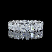 14K White Gold Eternity Band with North-South Pear Shape Lab Grown Diamonds - 2.85 Carats Total Diamond Weight - Covaloro Fine Jewelry