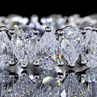 14K White Gold Eternity Band with North-South Pear Shape Lab Grown Diamonds - 2.85 Carats Total Diamond Weight - Covaloro Fine Jewelry