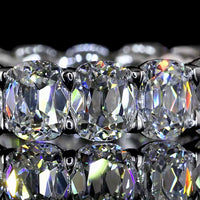 14K White Gold Eternity Band with North-South Prong Set Antique Cushion Cut Lab Diamonds - 6.15 Carats Total Diamond Weight - Covaloro Fine Jewelry