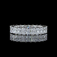 14K White Gold Eternity Band with North-South Prong Set Radiant Cut Lab Diamonds - 2.62 Carat Total Diamond Weight - Covaloro Fine Jewelry