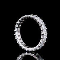 14K White Gold Eternity Band with North-South Prong Set Radiant Cut Lab Diamonds - 2.62 Carat Total Diamond Weight - Covaloro Fine Jewelry