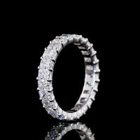 14K White Gold Eternity Band with North-South Prong Set Radiant Cut Lab Diamonds - 2.62 Carat Total Diamond Weight - Covaloro Fine Jewelry