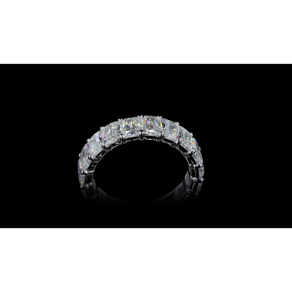 14K White Gold Eternity Band with North-South Prong Set Radiant Cut Lab Grown Diamonds - 9.91 Carat Total Diamond Weight - Covaloro Fine Jewelry
