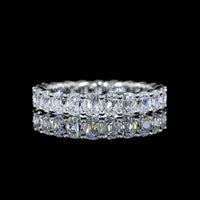 14K White Gold Eternity Band with North-South Set Antique Cushion Cut Lab Diamonds - 2.80 Carat Total Weight, E-F Color VS Clarity - Covaloro Fine Jewelry