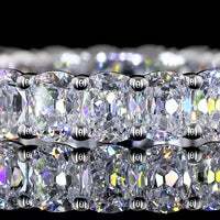 14K White Gold Eternity Band with North-South Set Antique Cushion Cut Lab Diamonds - 2.80 Carat Total Weight, E-F Color VS Clarity - Covaloro Fine Jewelry