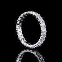 14K White Gold Eternity Band with North-South Set Antique Cushion Cut Lab Diamonds - 2.80 Carat Total Weight, E-F Color VS Clarity - Covaloro Fine Jewelry