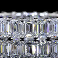 14K White Gold Eternity Band with North-South Set Emerald Cut Lab Diamonds - 3.14 Carat Total Weight, E-F Color, VS Clarity - Covaloro Fine Jewelry