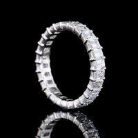 14K White Gold Eternity Band with North-South Set Emerald Cut Lab Diamonds - 3.14 Carat Total Weight, E-F Color, VS Clarity - Covaloro Fine Jewelry